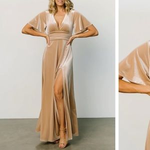 Baltic Born Berenice Velvet Maxi Dress in Champaign